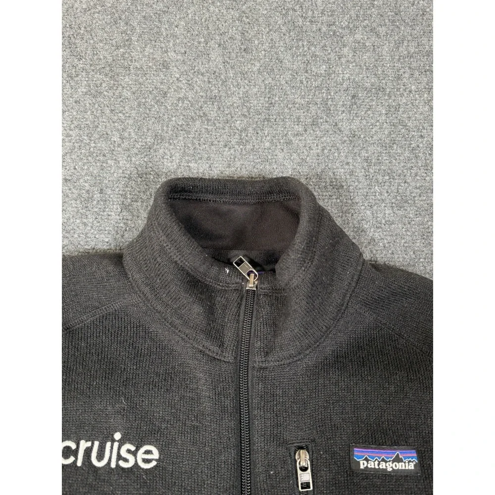Patagonia Better Sweater Black Fleece Jacket Full Zip Pockets Mens Small Logo